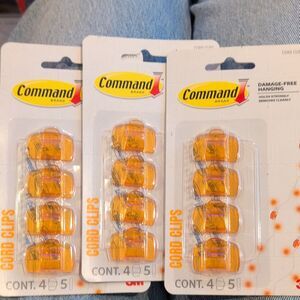 Command Damage-Free Reusable Orange Cable Cord Clips, 4-Pack (Plastic)
